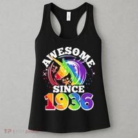 90th Birthday Rainbow Unicorn Awesome Since 1936 Women's Tank Top thumb 3