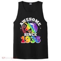 90th Birthday Rainbow Unicorn Awesome Since 1936 PosiCharge Competitor Tank thumb 0