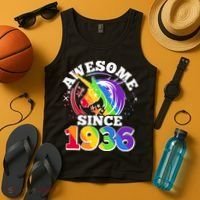 90th Birthday Rainbow Unicorn Awesome Since 1936 Tank Top thumb 4