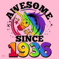90th Birthday Rainbow Unicorn Awesome Since 1936 Doggie Tank thumb 4