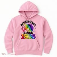 90th Birthday Rainbow Unicorn Awesome Since 1936 Hoodie thumb 0