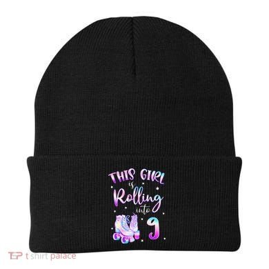 9th Bday Rolling Into 9 Birthday Girl Roller Skate Party Beanie