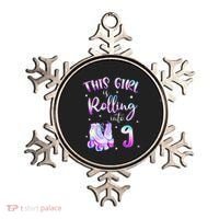 9th Bday Rolling Into 9 Birthday Girl Roller Skate Party Ornament thumb 0