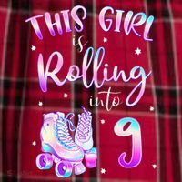9th Bday Rolling Into 9 Birthday Girl Roller Skate Party Men's Flannel Plaid Pajama Pants thumb 2