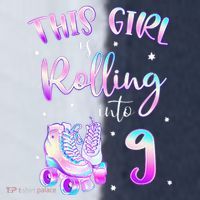 9th Bday Rolling Into 9 Birthday Girl Roller Skate Party Sport-Tek Competitor United Soccer Jersey thumb 4
