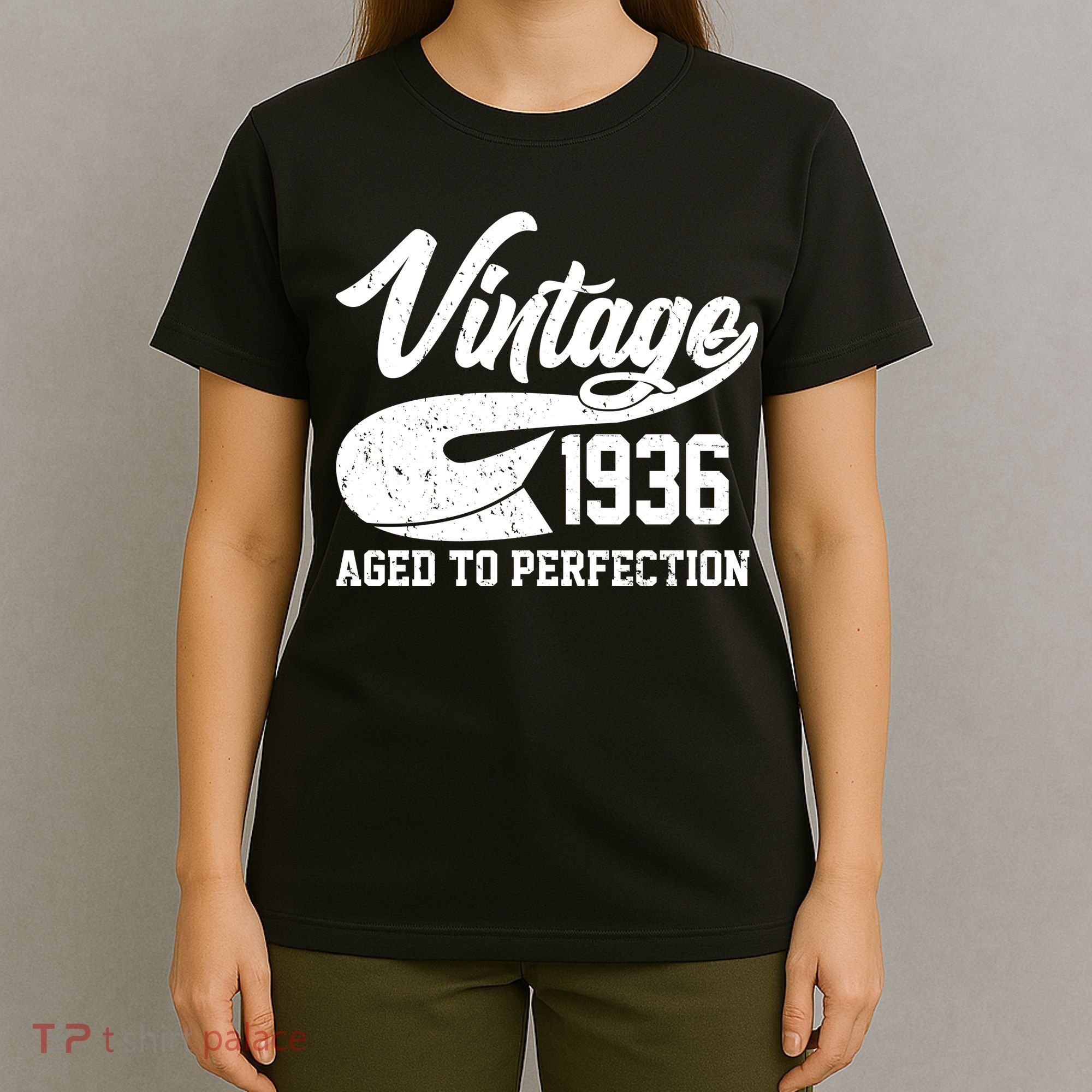 90th Birthday Sporty Vintage 1936 Age To Perfection  T-Shirt