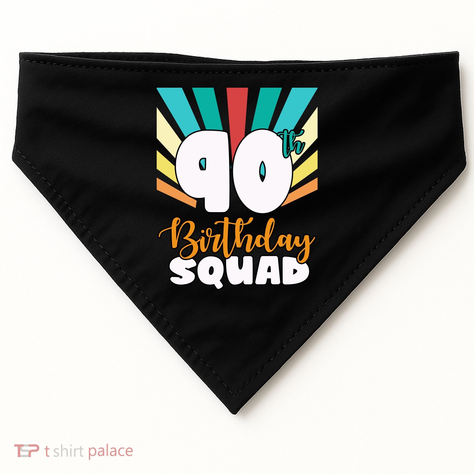 90th Birthday Squad 90 Years Old USA-Made Doggie Bandana