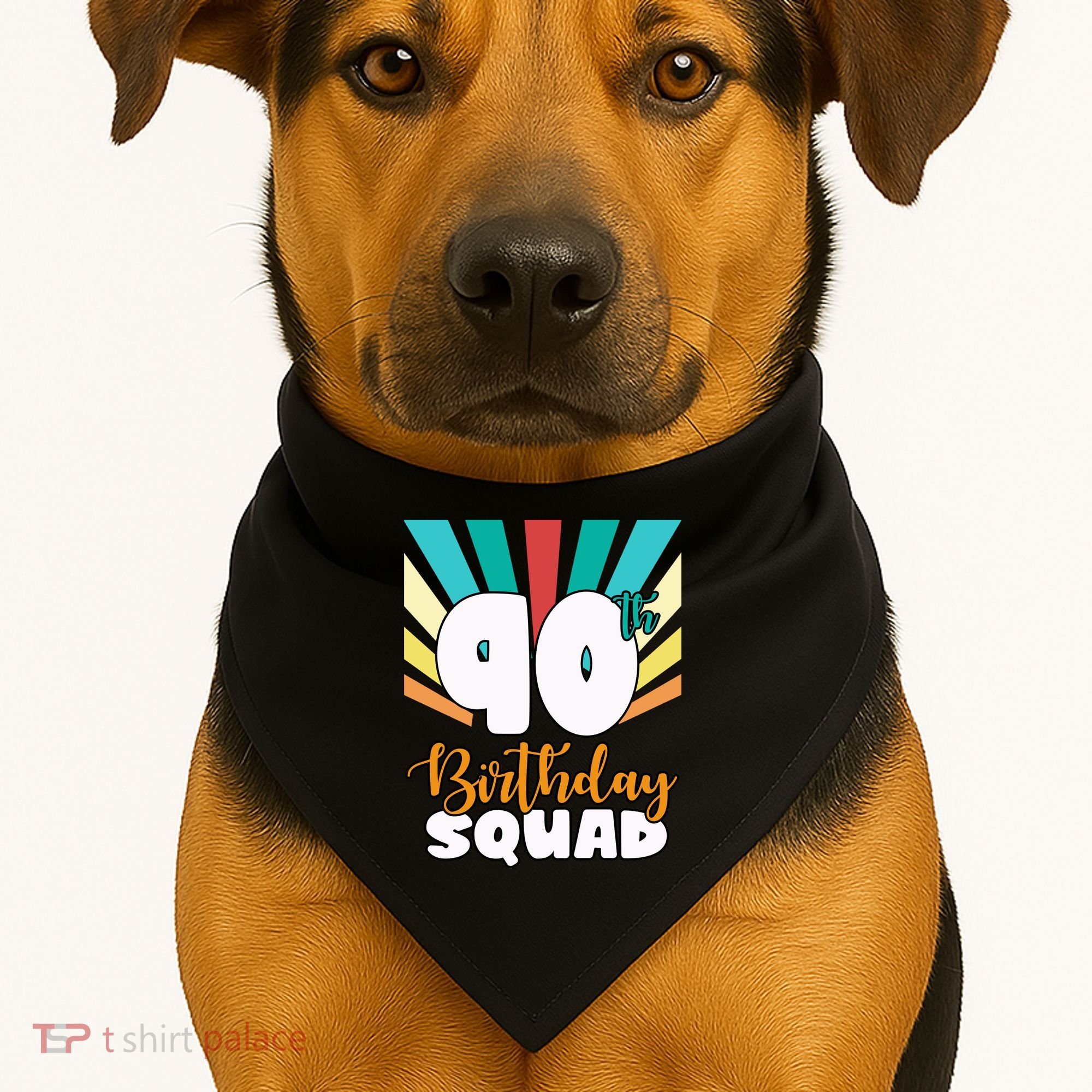 90th Birthday Squad 90 Years Old USA-Made Doggie Bandana