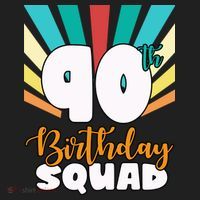 90th Birthday Squad 90 Years Old Golf Towel thumb 3