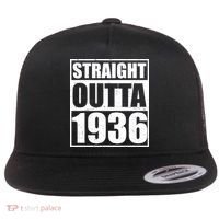 90th Birthday Straight Outta 1936 Flat Bill Trucker Hat thumb 0