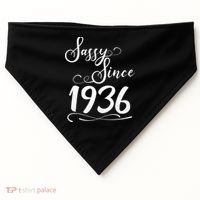90th Birthday Sassy Since 1936 USA-Made Doggie Bandana thumb 0
