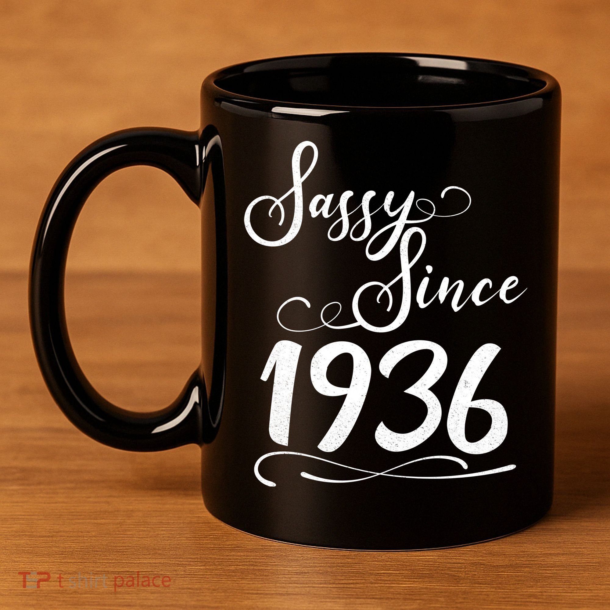 90th Birthday Sassy Since 1936 11oz C Handle Ceramic Mug
