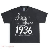 90th Birthday Sassy Since 1936 Urban Oversized Heavyweight T-Shirt thumb 0
