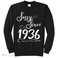 90th Birthday Sassy Since 1936 Tall Sweatshirt thumb 0