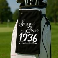 90th Birthday Sassy Since 1936 Golf Towel thumb 2