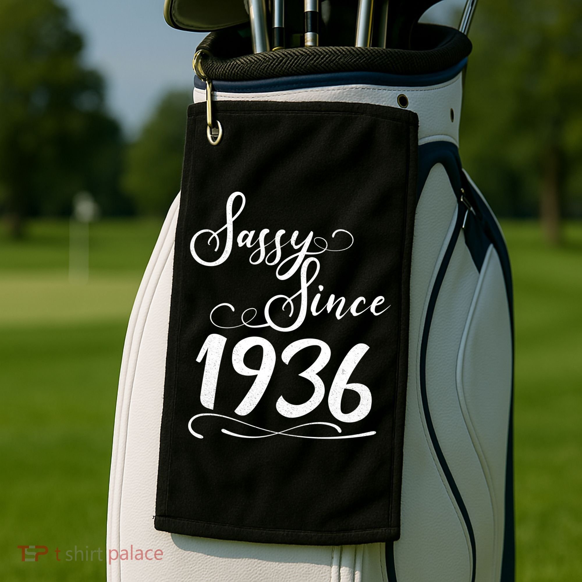 90th Birthday Sassy Since 1936 Golf Towel