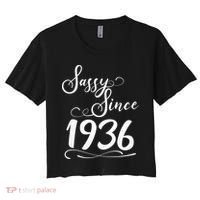 90th Birthday Sassy Since 1936 Women's Crop Top Tee thumb 0