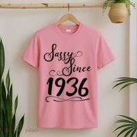 90th Birthday Sassy Since 1936 T-Shirt thumb 2
