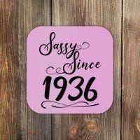 90th Birthday Sassy Since 1936 Coaster thumb 0