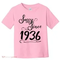 90th Birthday Sassy Since 1936 Toddler T-Shirt thumb 0