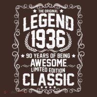90th Birthday The Original Legend 1936 Awesome Classic  Coaster thumb 2