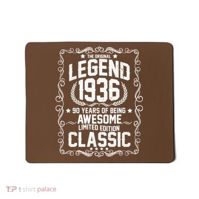 90th Birthday The Original Legend 1936 Awesome Classic  Mousepad