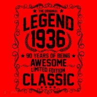90th Birthday The Original Legend 1936 Awesome Classic  Santa Hat thumb 1