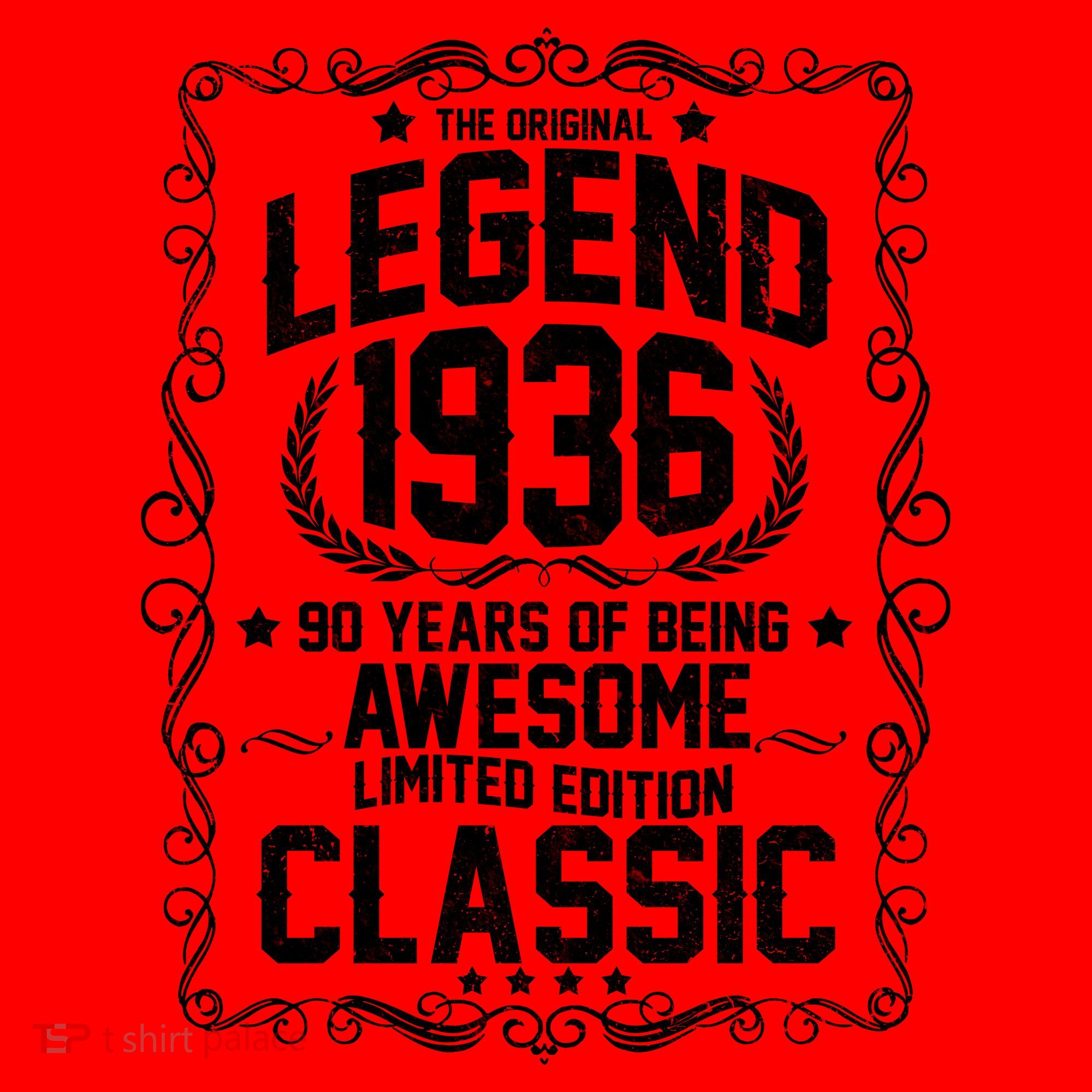 90th Birthday The Original Legend 1936 Awesome Classic  Santa Hat