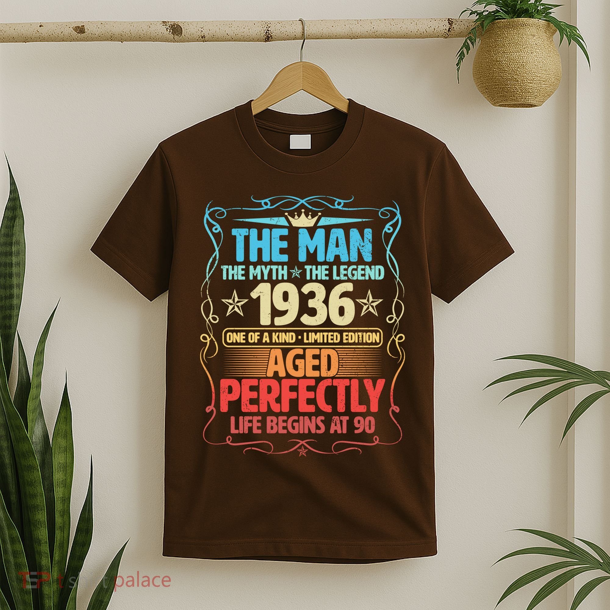 90th Birthday The Man The Myth The Legend 1936 One Of A Kind Limited Edition T-Shirt