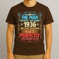 90th Birthday The Man The Myth The Legend 1936 One Of A Kind Limited Edition T-Shirt thumb 3