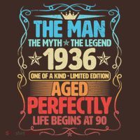90th Birthday The Man The Myth The Legend 1936 One Of A Kind Limited Edition T-Shirt thumb 7
