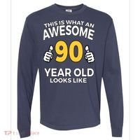 90th Birthday T Funny 90 Years Old Gifts Comfort Colors Heavyweight Long Sleeve T-Shirt thumb 0