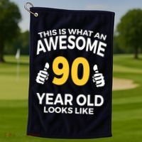 90th Birthday T Funny 90 Years Old Gifts Golf Towel thumb 1