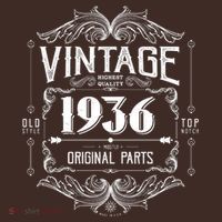 90th Birthday Vintage 1936 Old Style Top Notch Mostly Original Parts Whiskey Label T-Shirt thumb 7