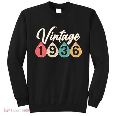 90th Birthday Vintage 1936 Retro Teardrop Design  Sweatshirt