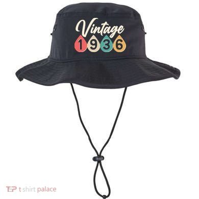 90th Birthday Vintage 1936 Retro Teardrop Design  Bucket Hat