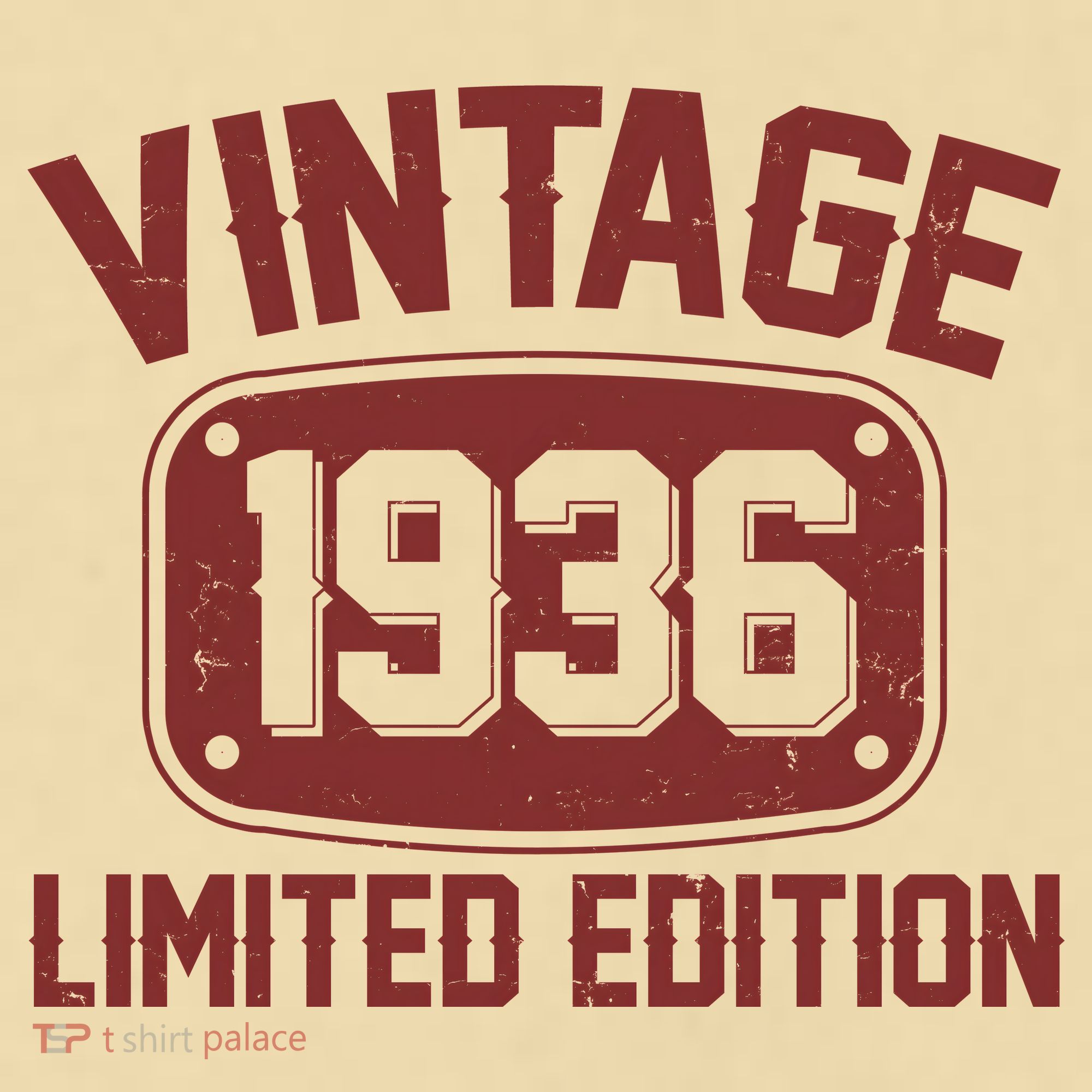 90th Birthday Vintage 1936 Limited Edition Birthday Metal Plate  T-Shirt