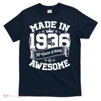 90th Birthday Vintage Crown Made In 1936 90 Years Of Being Awesome T-Shirt thumb 0