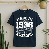 90th Birthday Vintage Crown Made In 1936 90 Years Of Being Awesome T-Shirt thumb 2