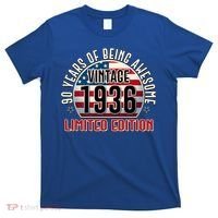 90th Birthday Vintage 1936 Limited Edition Years Of Being Awesome USA Flag  T-Shirt thumb 0