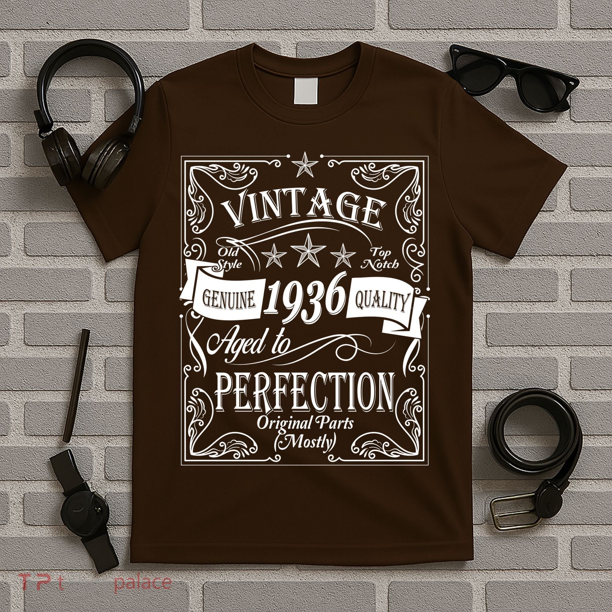 90th Birthday Vintage 1936 Genuine Quality Age To Perfection Original Parts Mostly T-Shirt