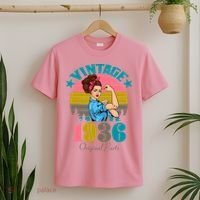 90th Birthday Vintage Rosie The Riveter 1936 Original Part  T-Shirt thumb 2