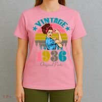 90th Birthday Vintage Rosie The Riveter 1936 Original Part  T-Shirt thumb 4