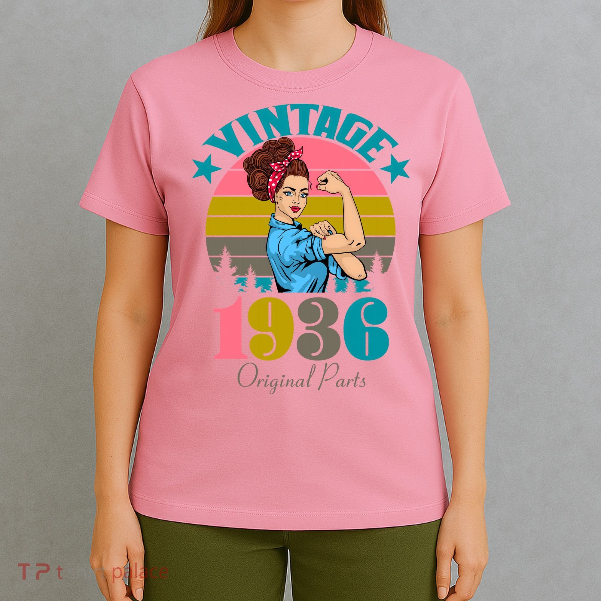 90th Birthday Vintage Rosie The Riveter 1936 Original Part  T-Shirt