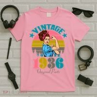 90th Birthday Vintage Rosie The Riveter 1936 Original Part  T-Shirt thumb 5