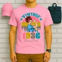 90th Birthday Vintage Rosie The Riveter 1936 Original Part  T-Shirt thumb 6