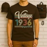 90th Birthday Vintage 1936 Original Parts Birthday T-Shirt thumb 6