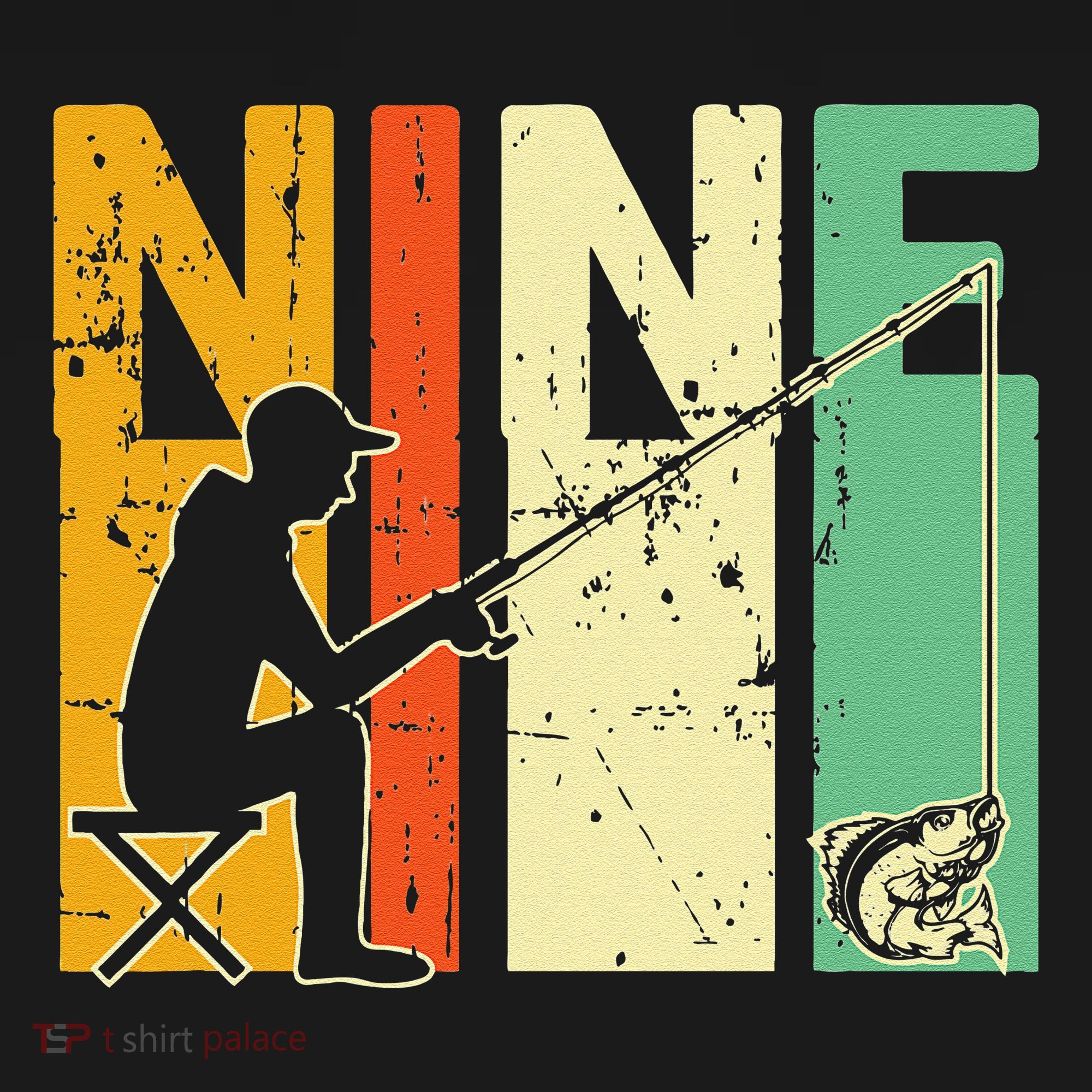 9th Birthday Walleye Fishing Turning 9 Year Old Fisher T-Shirt