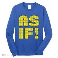 90s Clueless As If! Plaid Ladies Highschool Cult Long Sleeve Shirt thumb 0