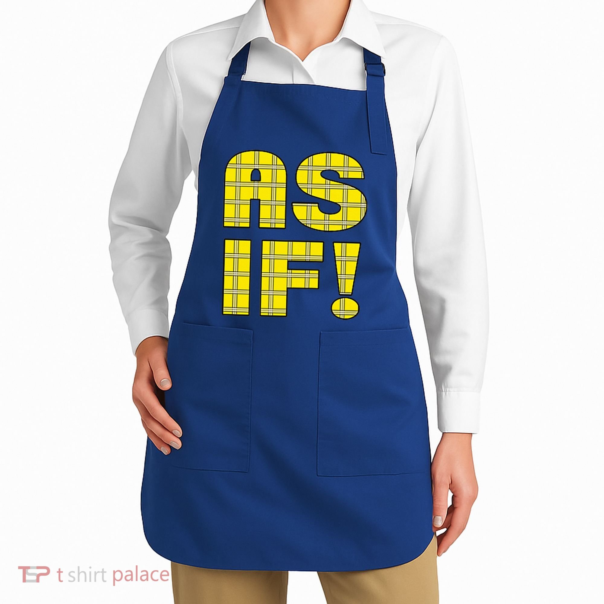90s Clueless As If! Plaid Ladies Highschool Cult Apron